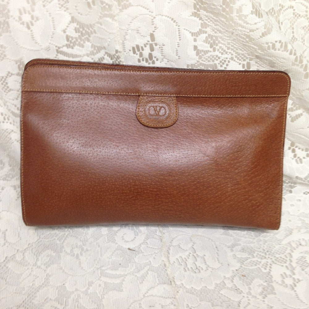 Valentino Garavani Tan Leather Mens Clutch