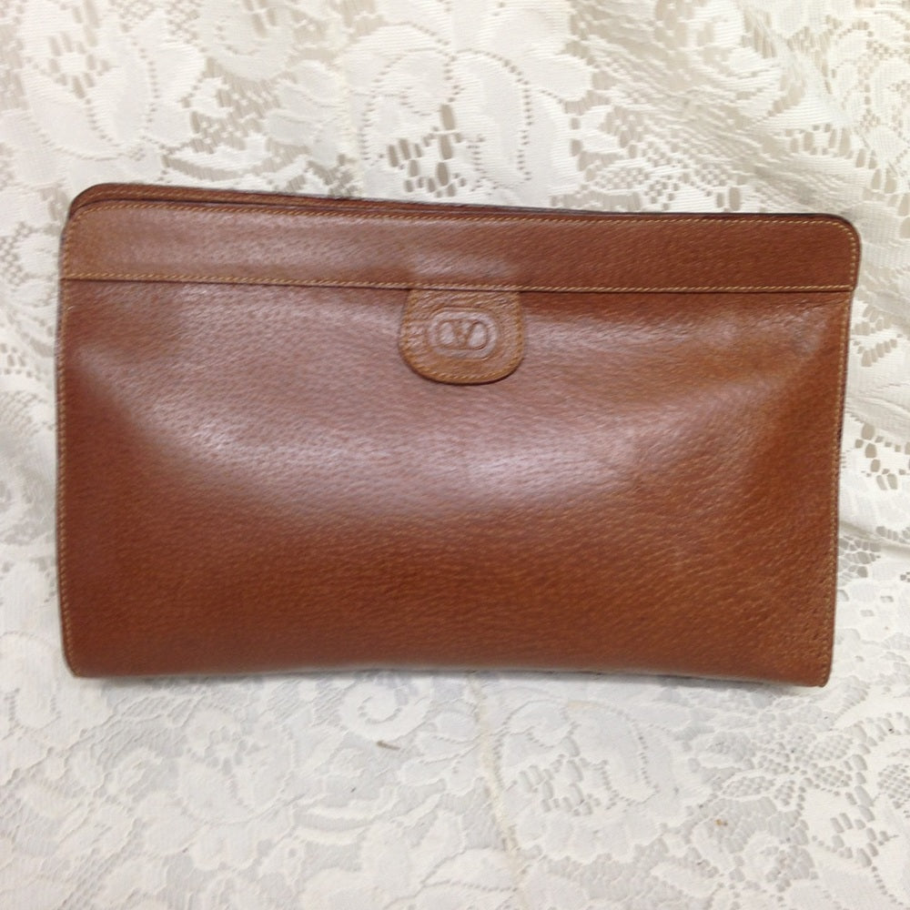 Valentino Garavani Tan Leather Mens Clutch
