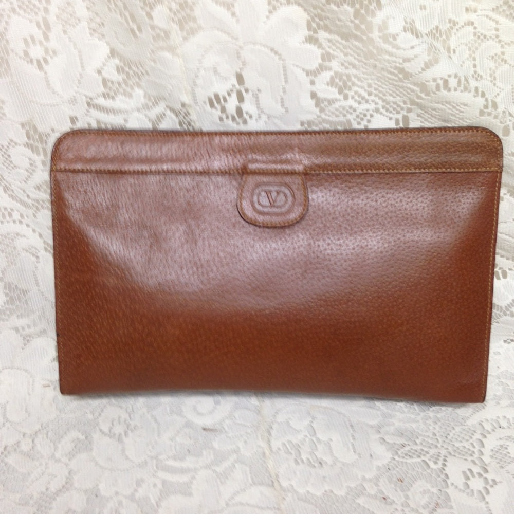 Valentino Garavani Tan Leather Mens Clutch