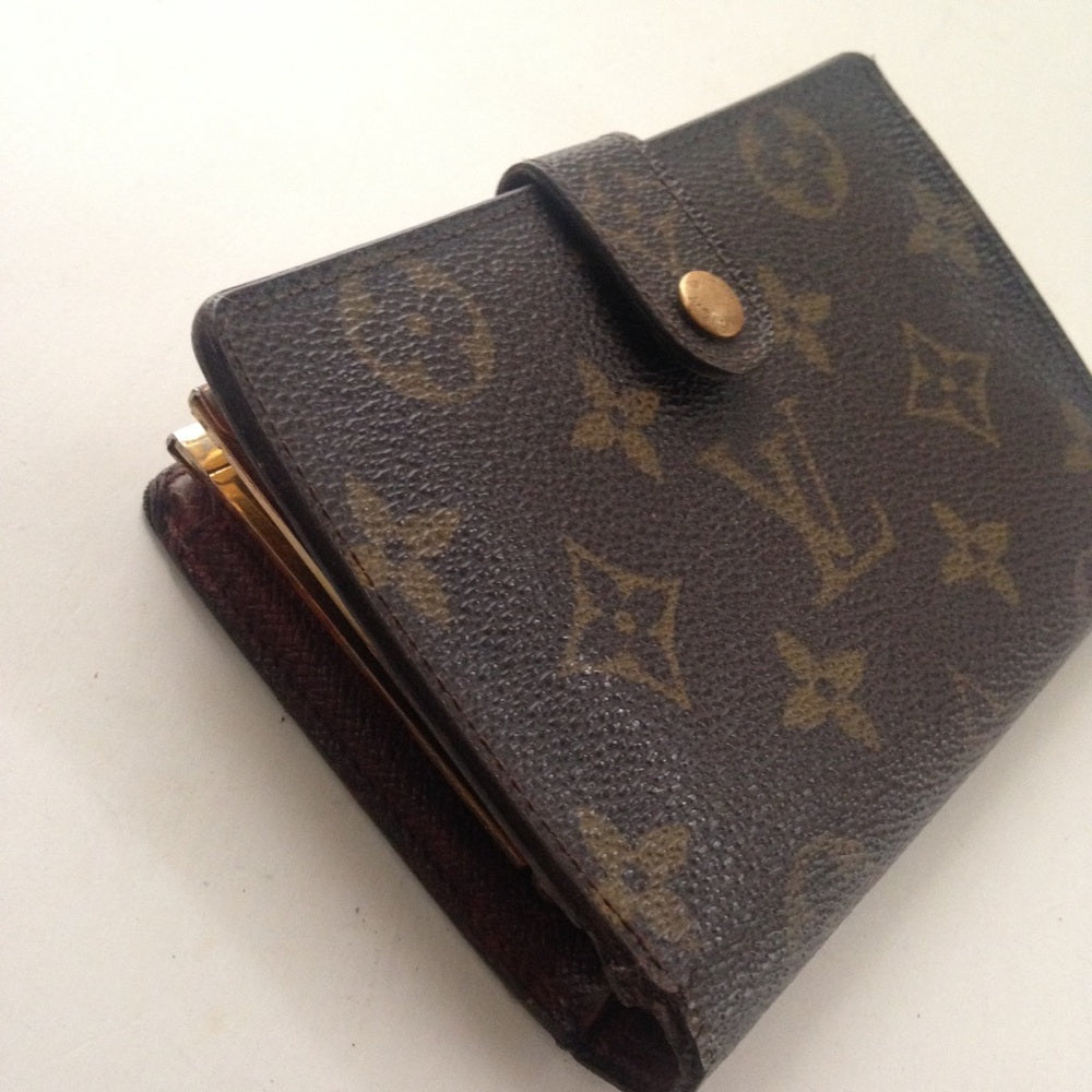 Louis Vuitton Brown Mono Kisslock Compact Wallet