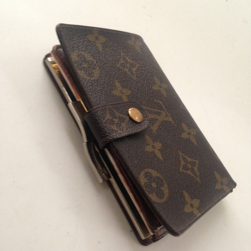 Louis Vuitton Brown Mono Kisslock Compact Wallet