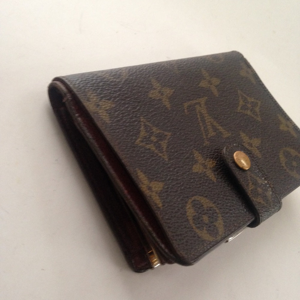 Louis Vuitton Brown Mono Kisslock Compact Wallet