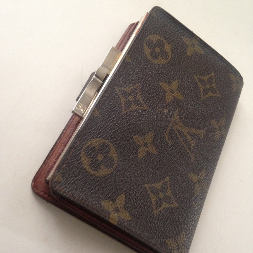 Louis Vuitton Brown Mono Kisslock Compact Wallet