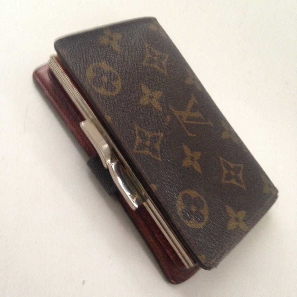 Louis Vuitton Brown Mono Kisslock Compact Wallet