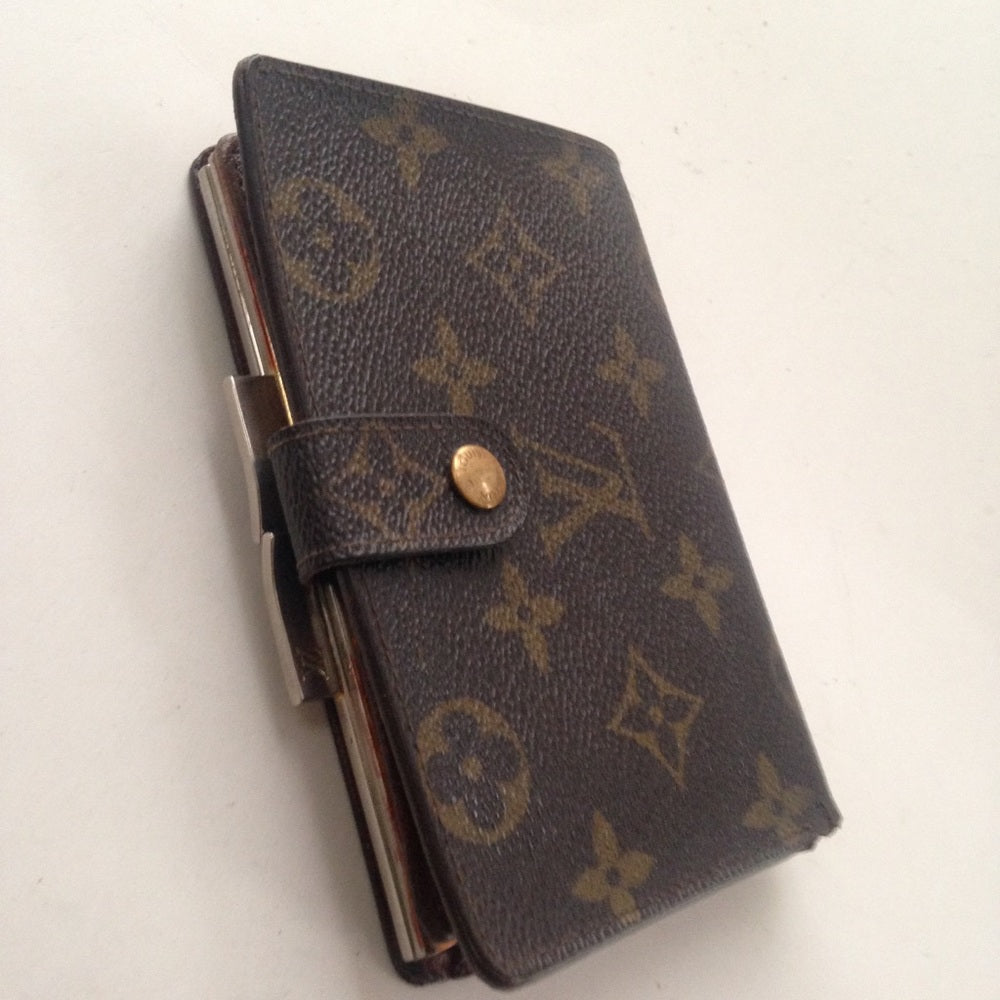 Louis Vuitton Brown Mono Kisslock Compact Wallet