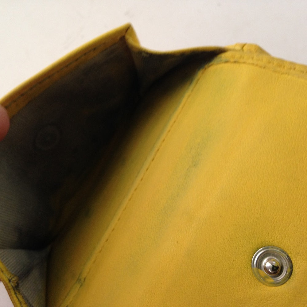 Jimmy Choo Yellow Leather Tri-fold Wallet