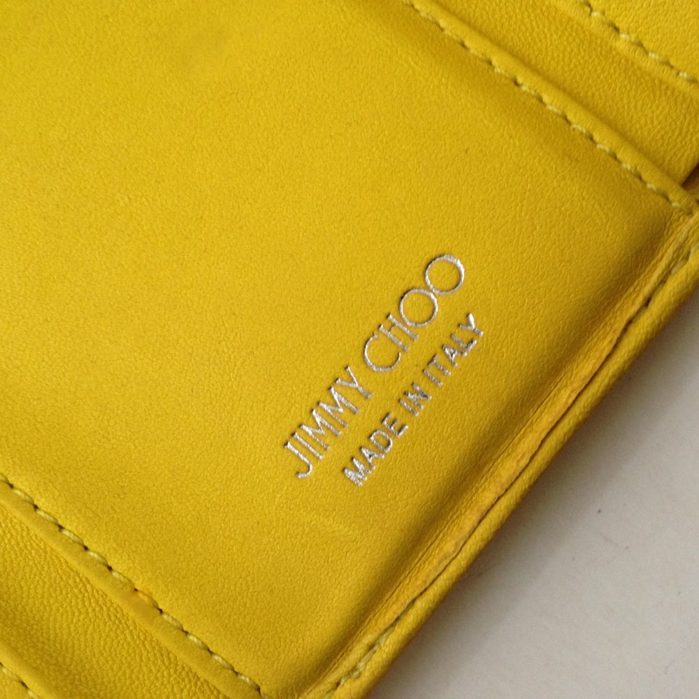 Jimmy Choo Yellow Leather Tri-fold Wallet