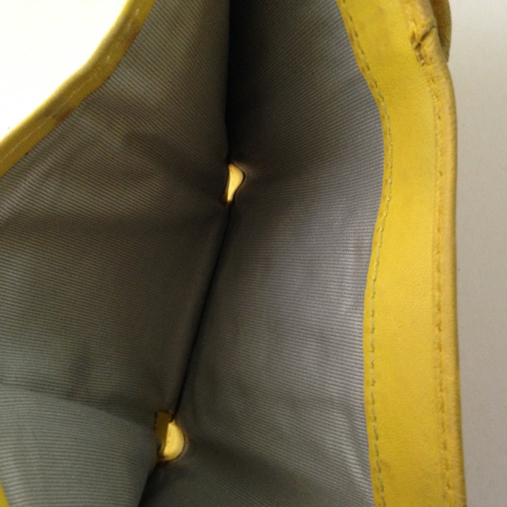 Jimmy Choo Yellow Leather Tri-fold Wallet