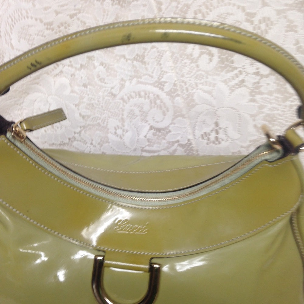 Gucci Green Patent Leather Shoulder Bag