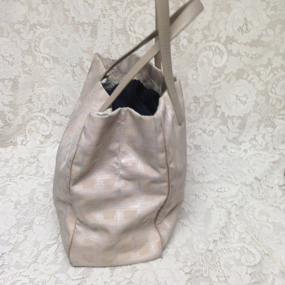 Chanel Travel Line Beige Nylon MM Tote