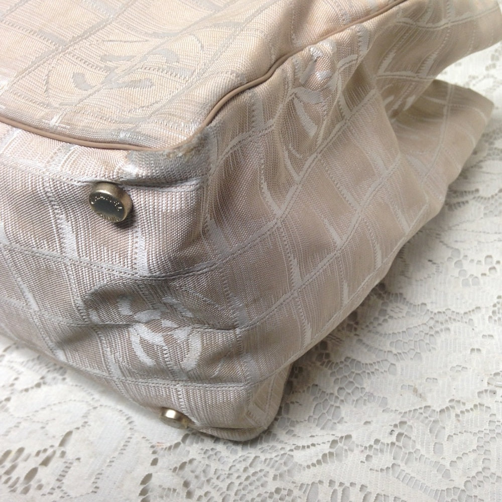 Chanel Travel Line Beige Nylon MM Tote