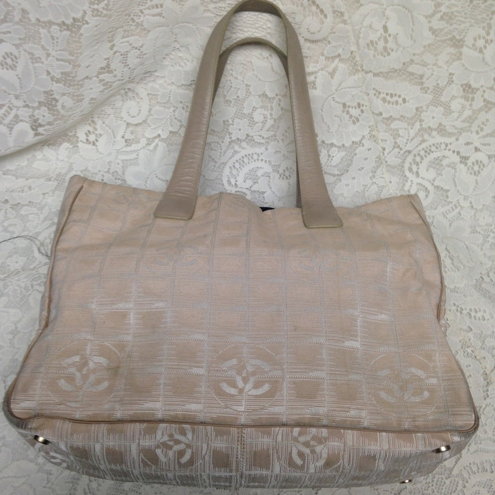Chanel Travel Line Beige Nylon MM Tote