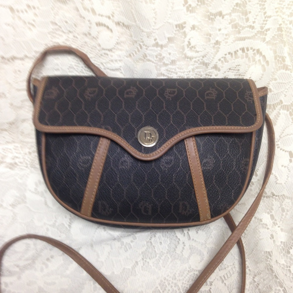 Vintage Christian Dior Coated Canvas Crossbody
