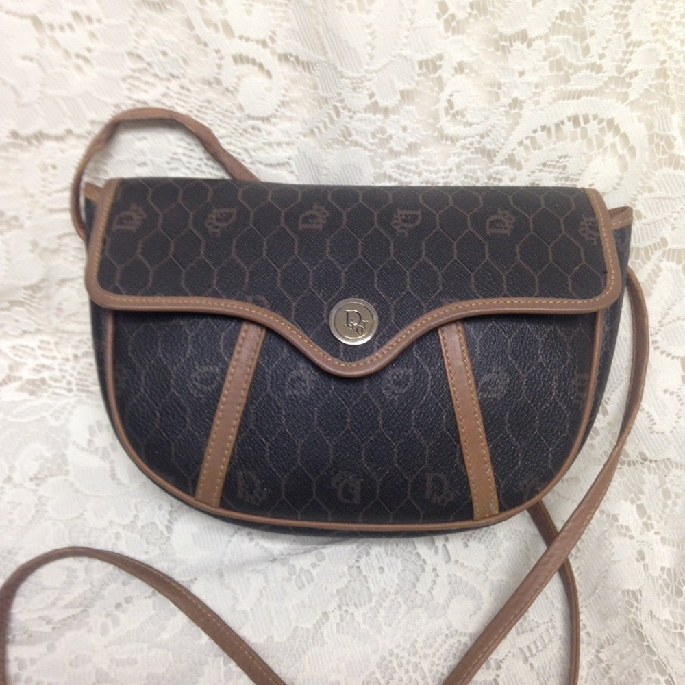 Vintage Christian Dior Coated Canvas Crossbody