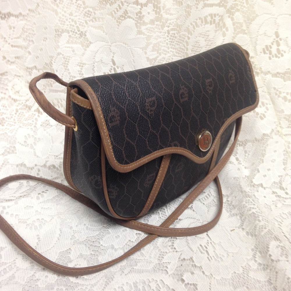 Vintage Christian Dior Coated Canvas Crossbody