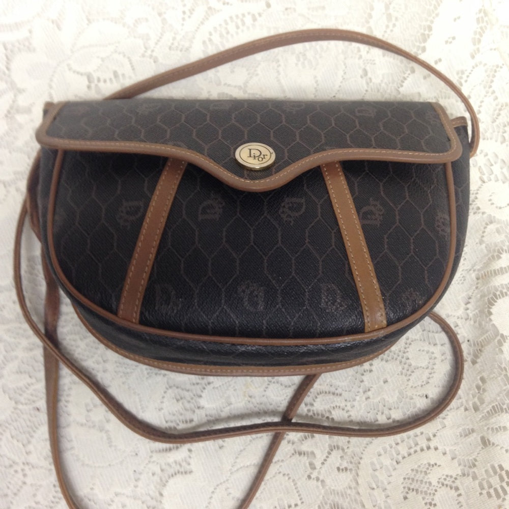 Vintage Christian Dior Coated Canvas Crossbody