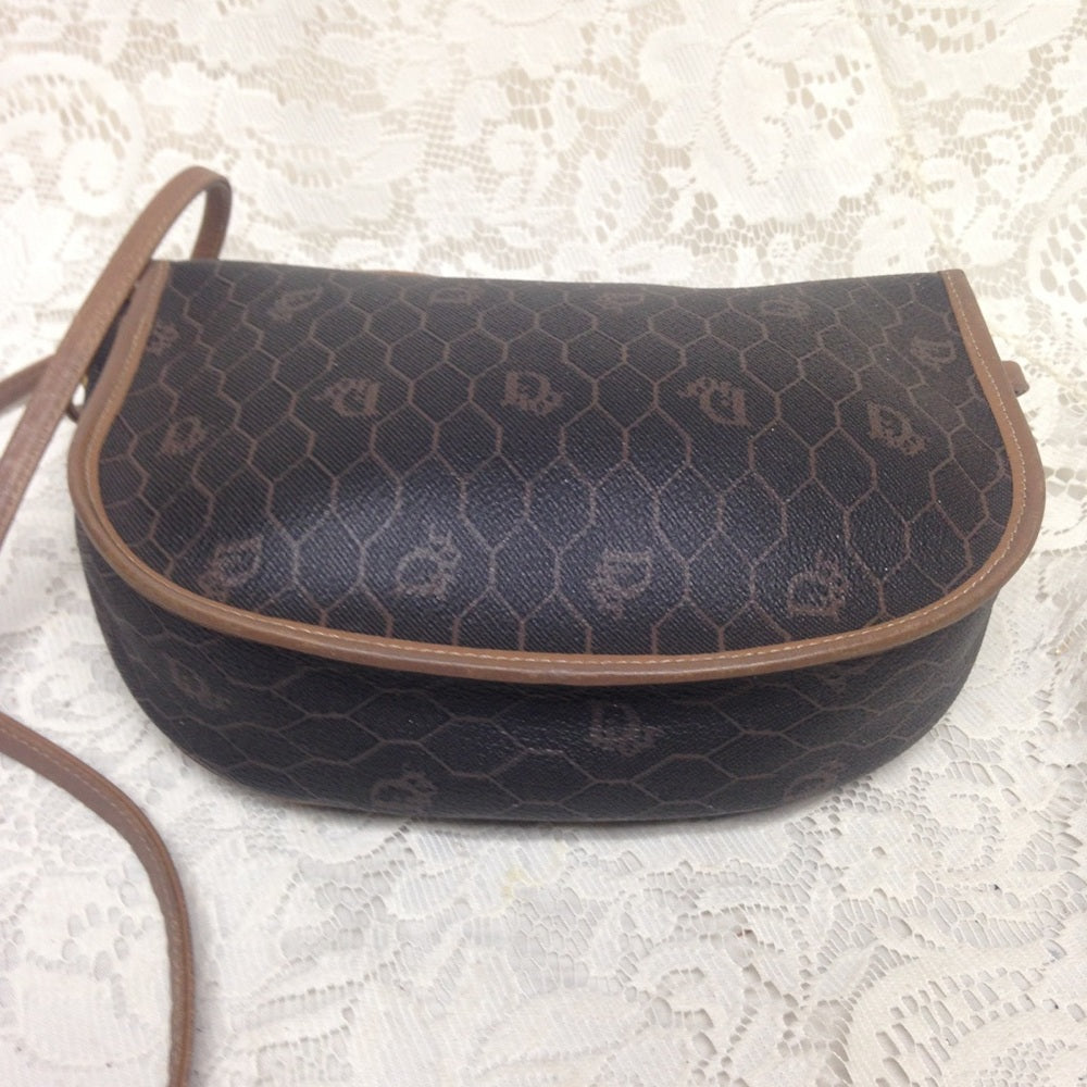 Vintage Christian Dior Coated Canvas Crossbody