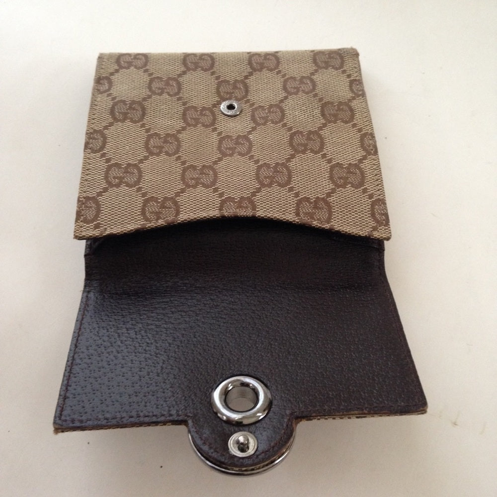 Gucci Brown Mono Canvas compact Bi-fold Wallet