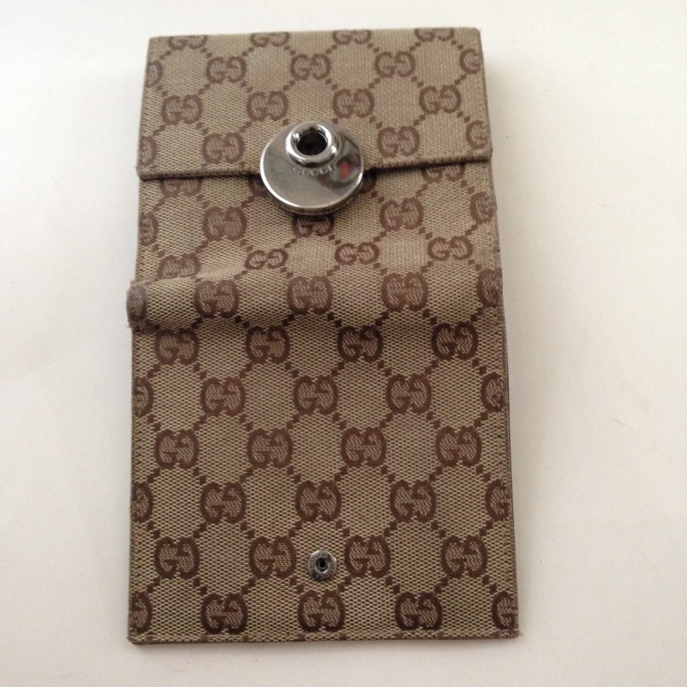 Gucci Brown Mono Canvas compact Bi-fold Wallet