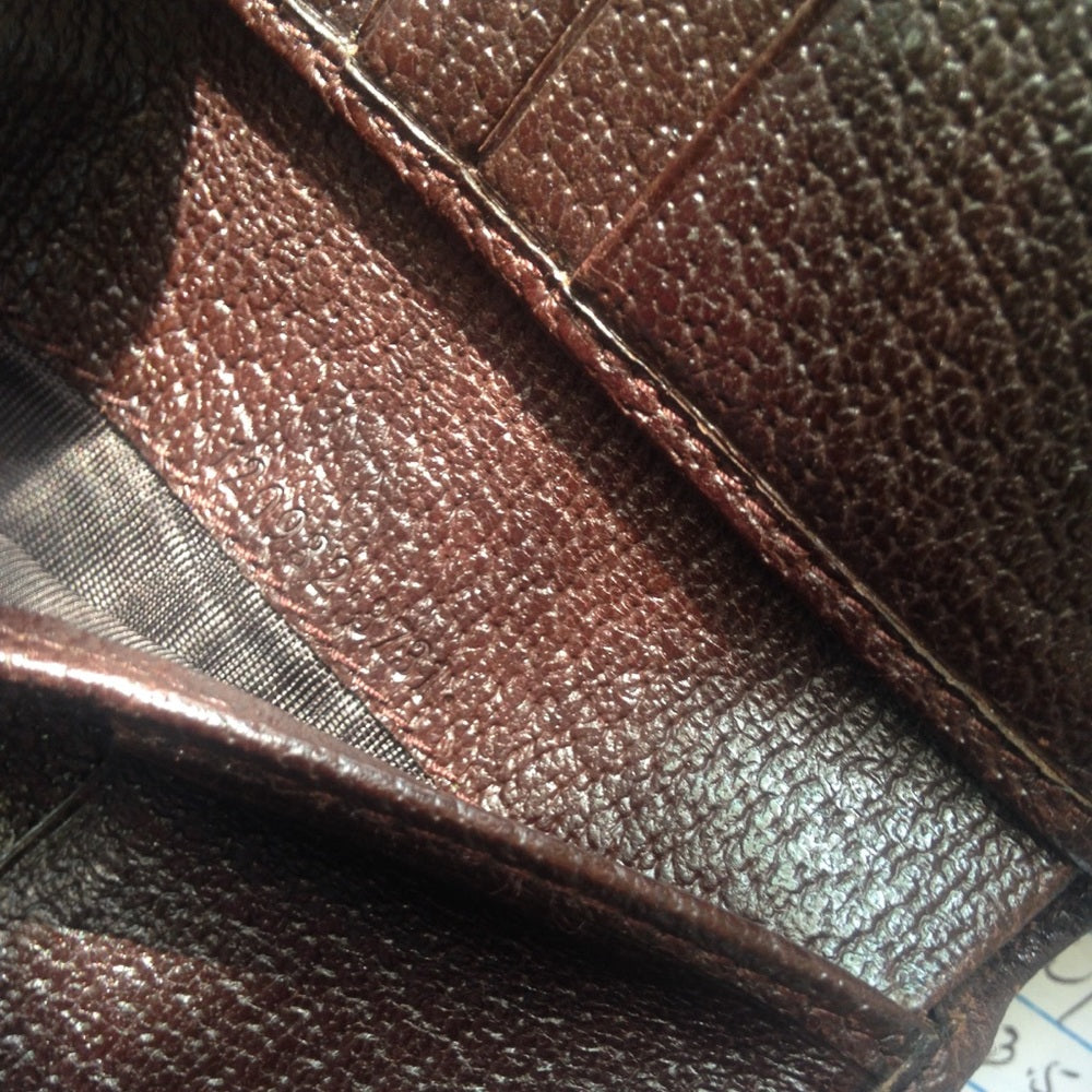 Gucci Brown Mono Canvas compact Bi-fold Wallet