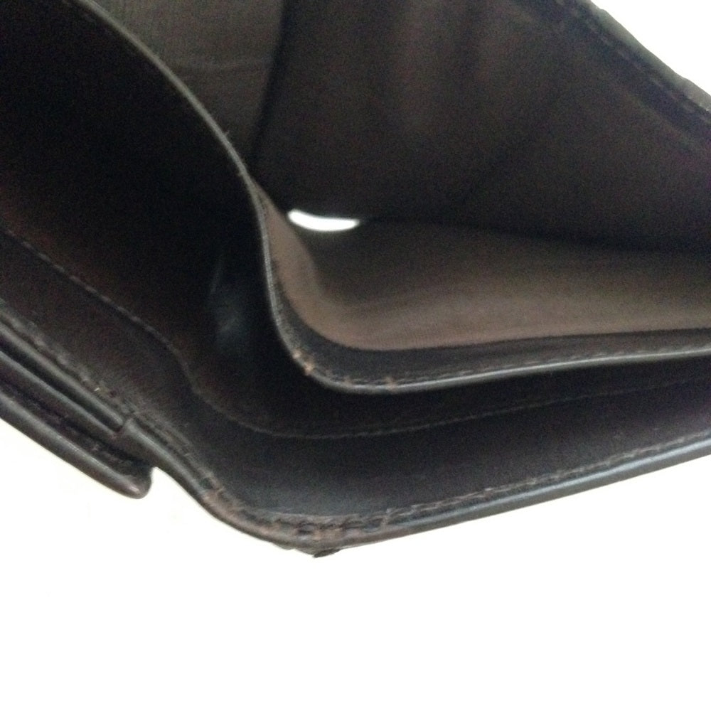 Authentic, Gucci Dark Brown Enamel Trifold Wallet