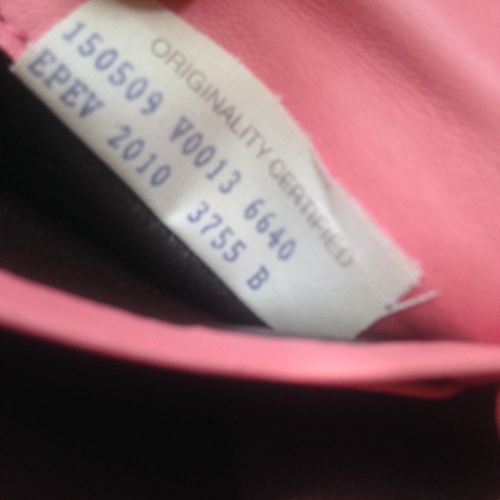 Authentic Bottega Veneta Pink Leather Bi-fold Wall