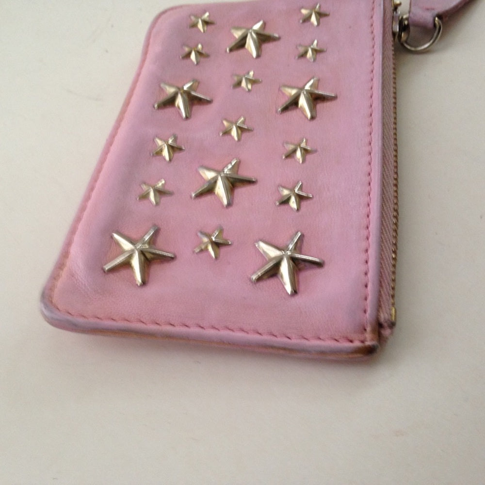 Jimmy Choo Pink Leather-Silver Star Coin-key Walle