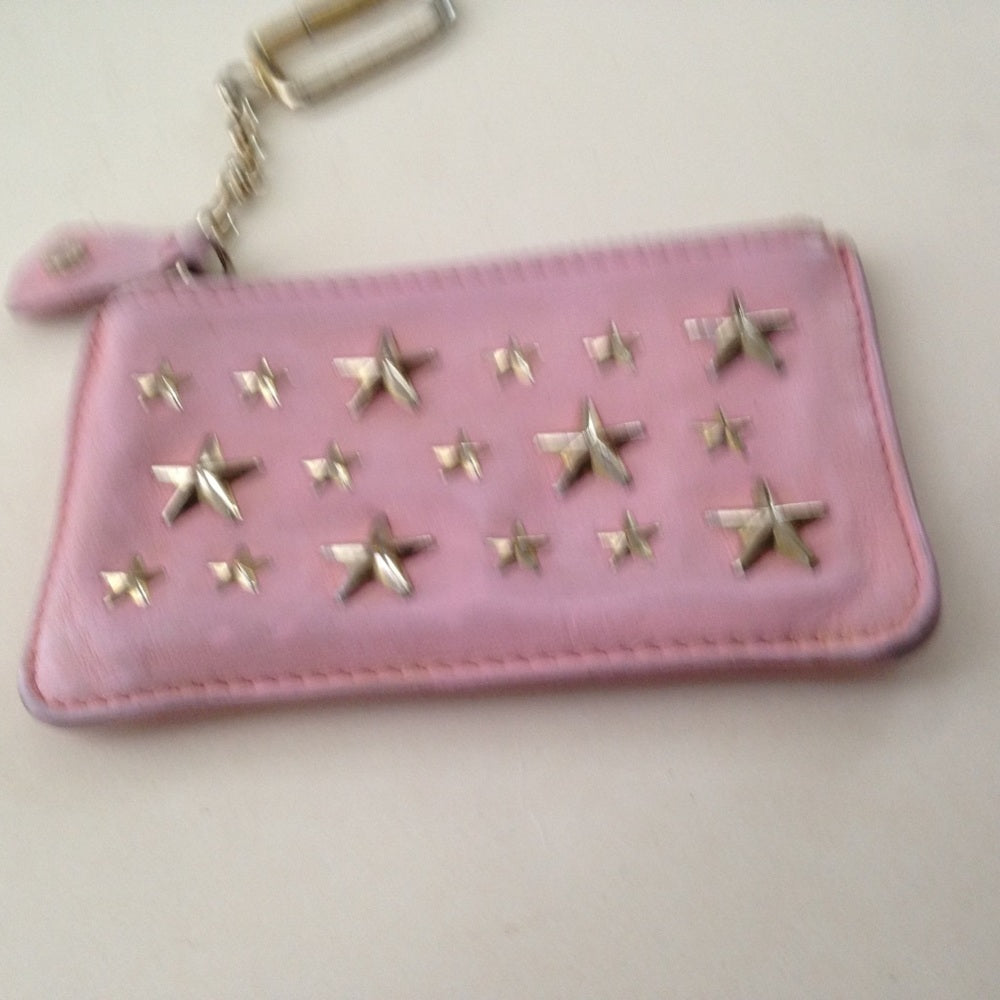Jimmy Choo Pink Leather-Silver Star Coin-key Walle