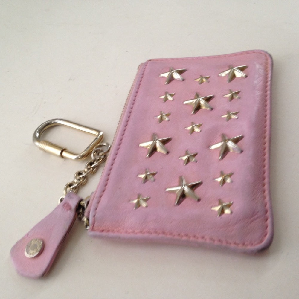 Jimmy Choo Pink Leather-Silver Star Coin-key Walle