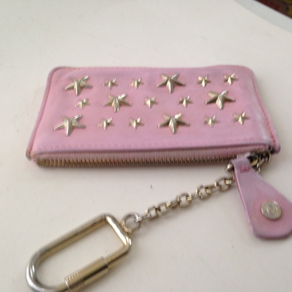 Jimmy Choo Pink Leather-Silver Star Coin-key Walle