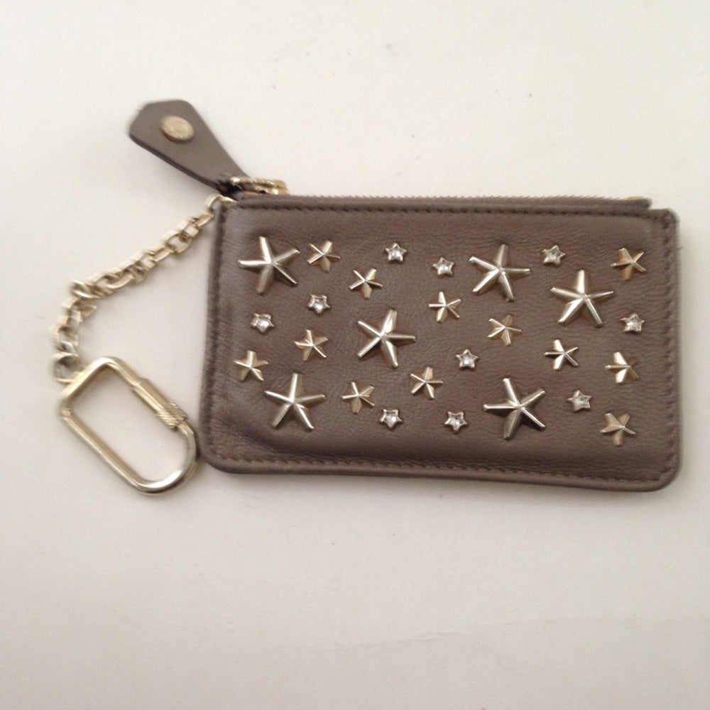 Jimmy Choo BrownLeather-Silver Star Coin-Key Walle