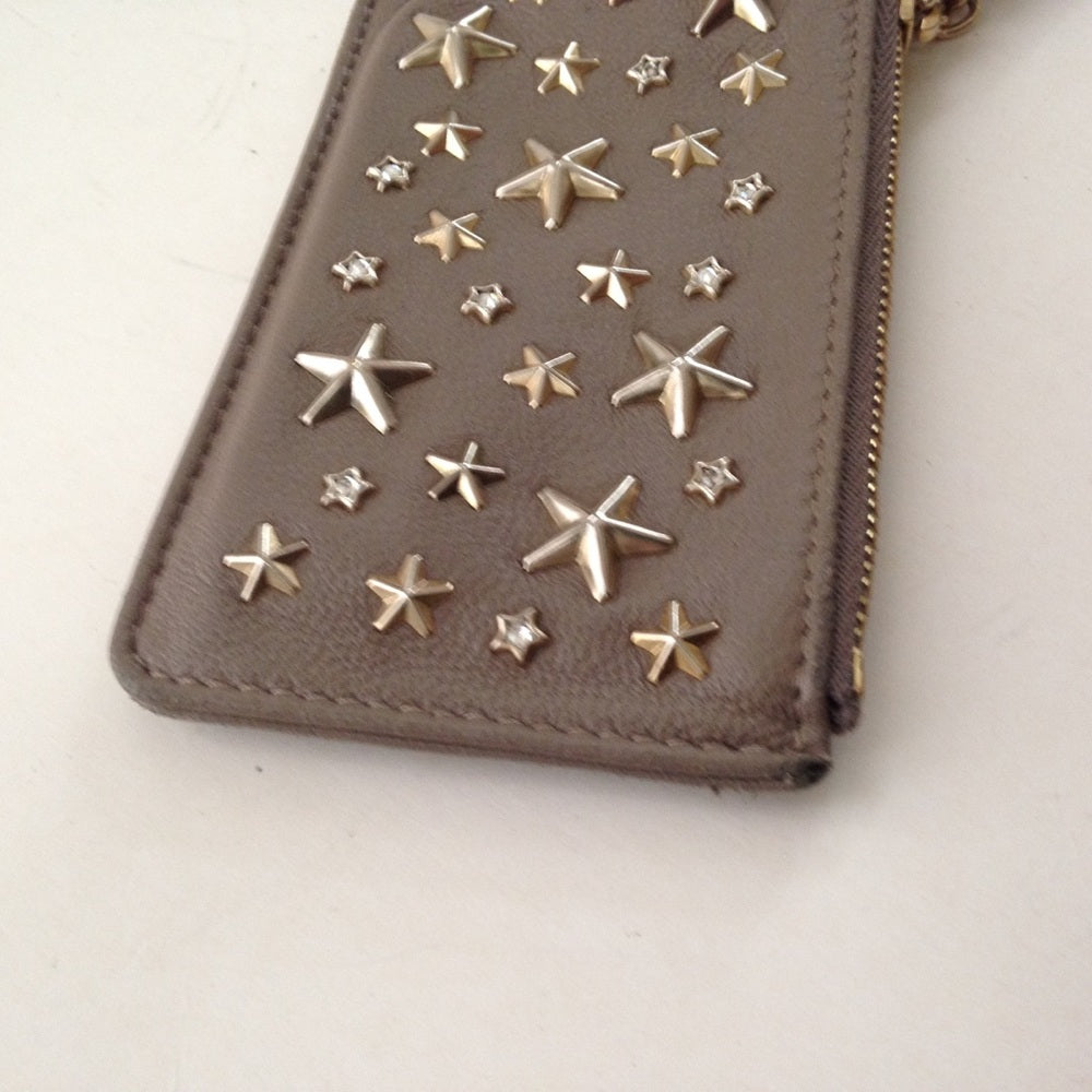 Jimmy Choo BrownLeather-Silver Star Coin-Key Walle