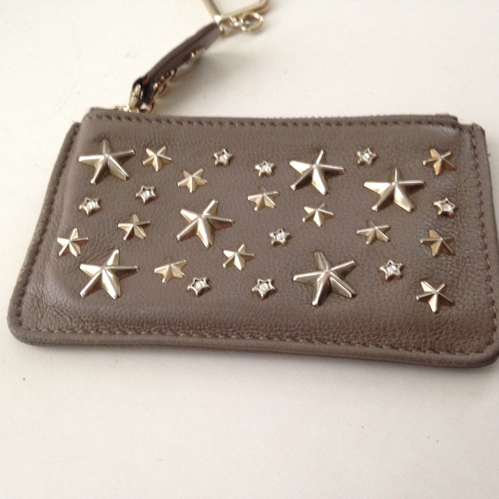 Jimmy Choo BrownLeather-Silver Star Coin-Key Walle