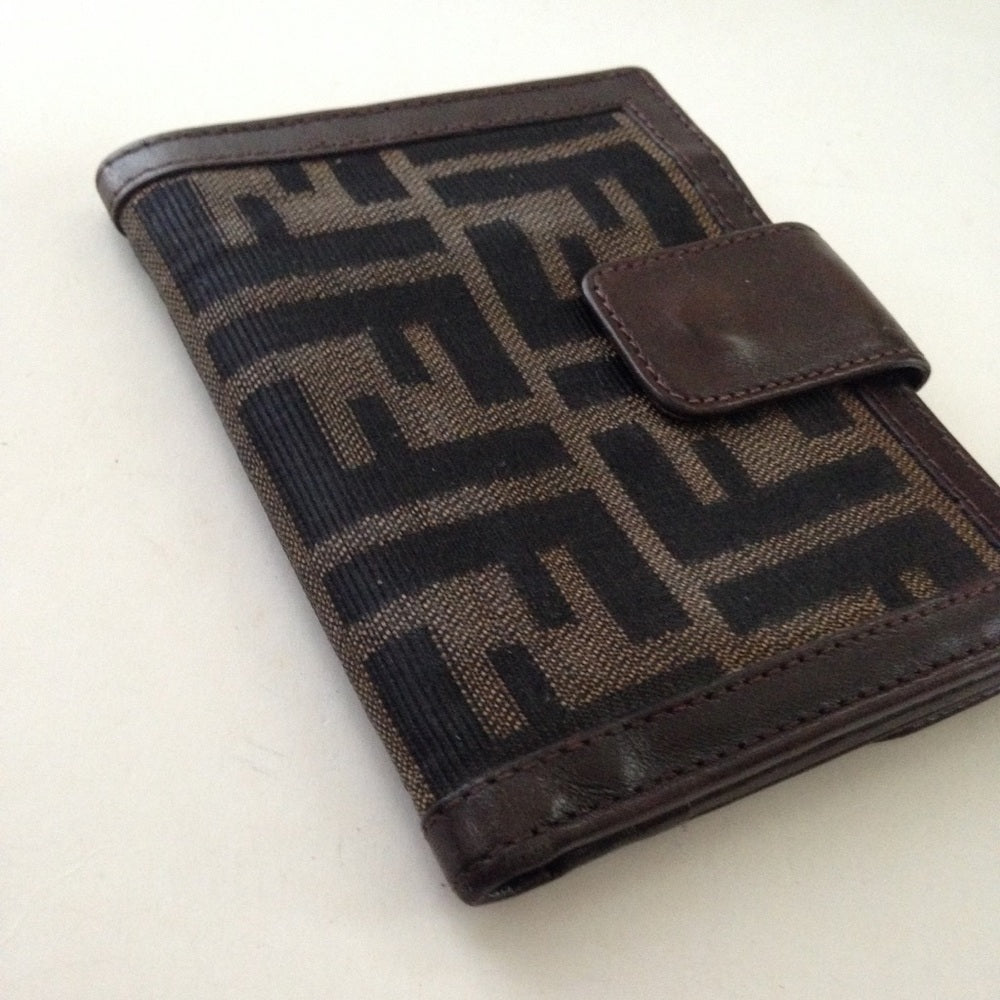 Fendi Italy, Zucca Pattern Compact Bifold Wallet