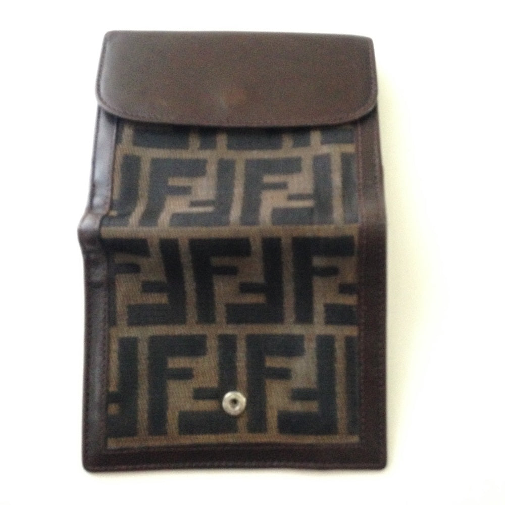 Fendi Italy, Zucca Pattern Compact Bifold Wallet