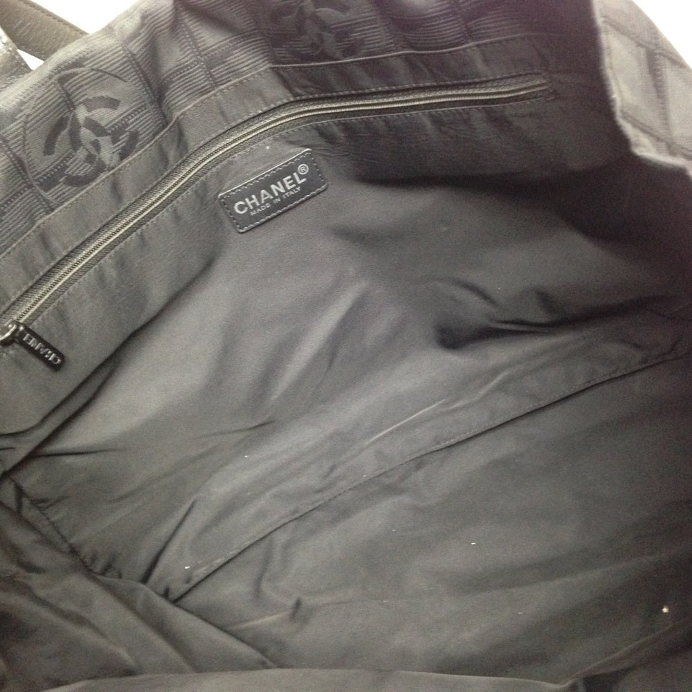 Chanel Travel Line Black Nylon MM Tote
