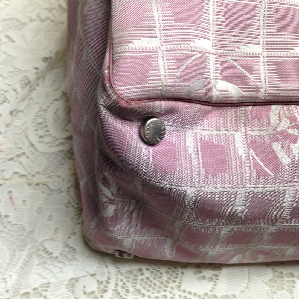 Chanel Travel Line Pink Nylon MM Tote