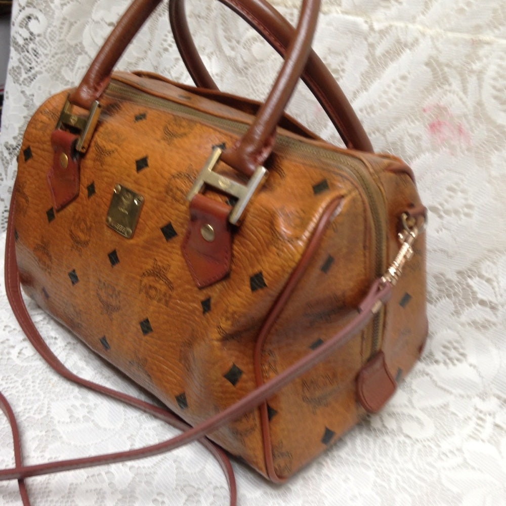 MCM Tan Mono Coated Canvas 2-way Handbag-Crossbody