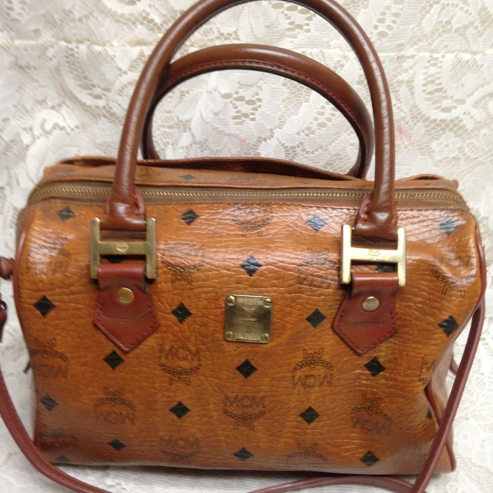 MCM Tan Mono Coated Canvas 2-way Handbag-Crossbody