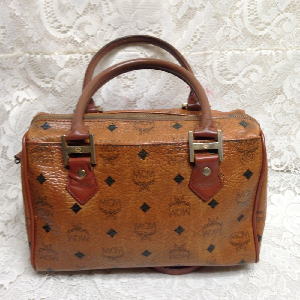 MCM Tan Mono Coated Canvas 2-way Handbag-Crossbody