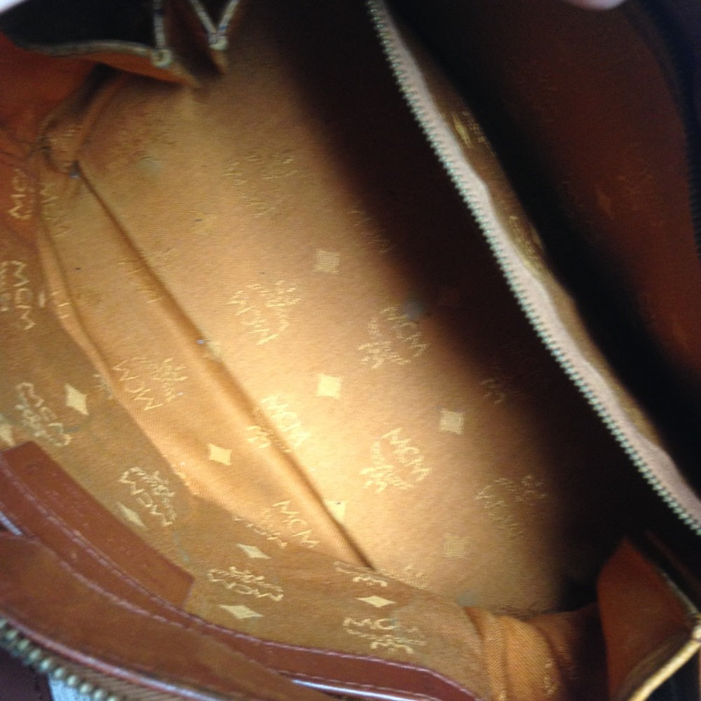 MCM Tan Mono Coated Canvas 2-way Handbag-Crossbody