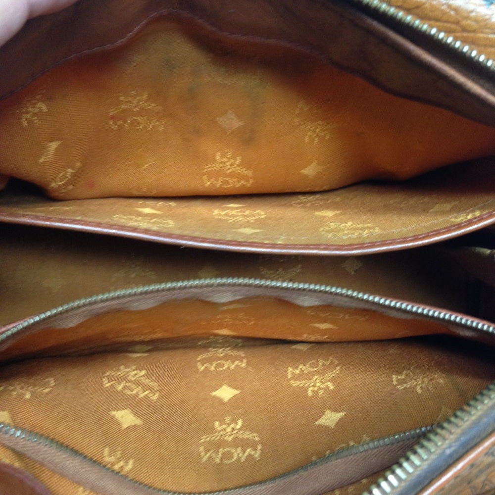 MCM Tan Mono Coated Canvas 2-way Handbag-Crossbody