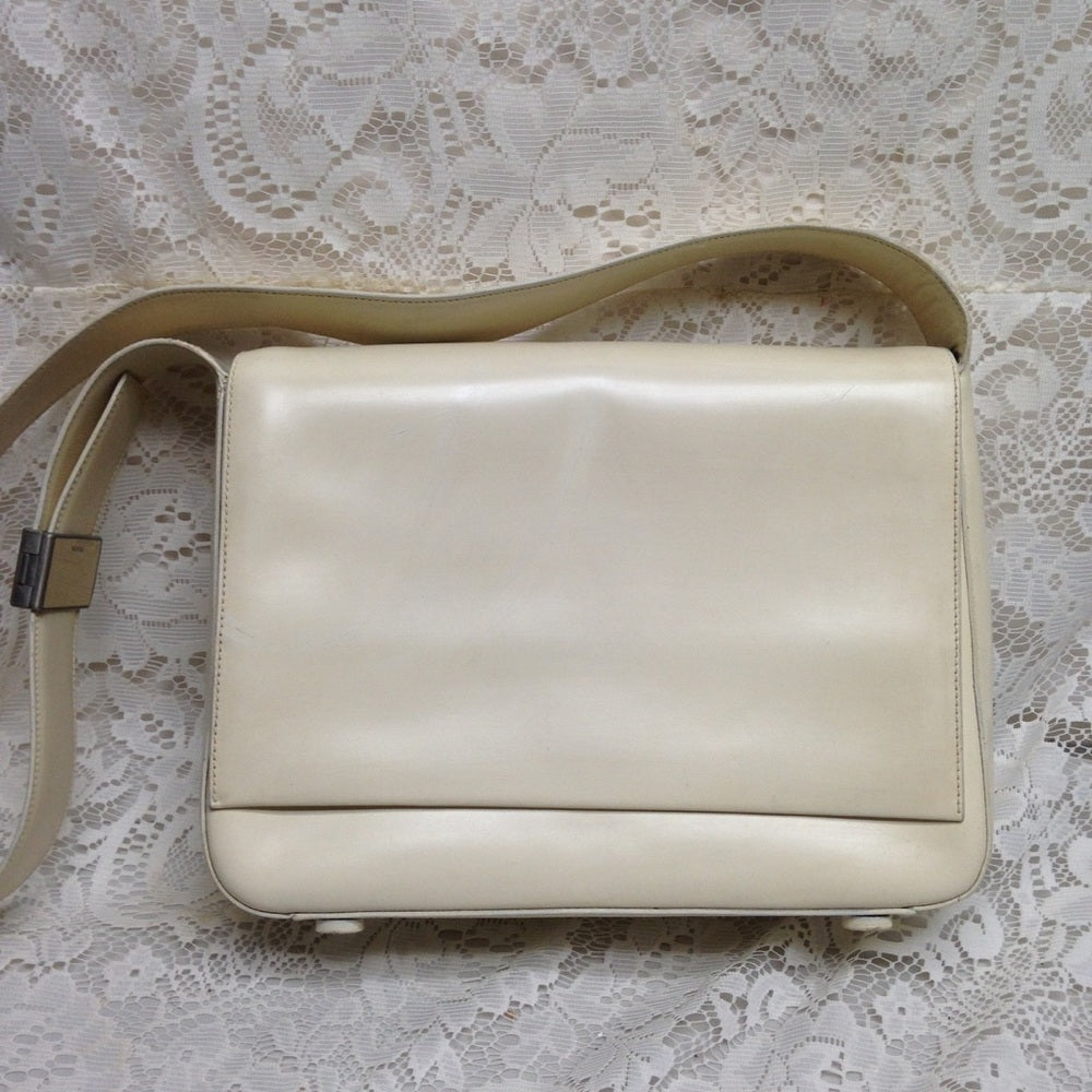Prada Beige -Cream Leather Shoulder Bag- With Tag