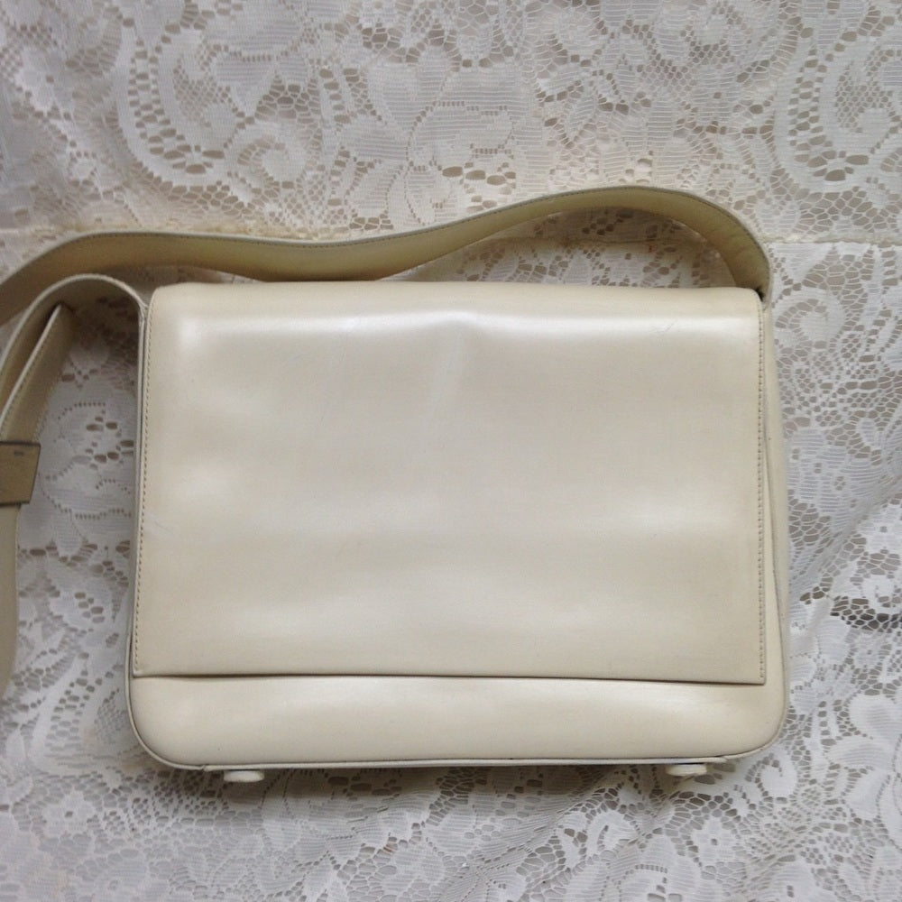 Prada Beige -Cream Leather Shoulder Bag- With Tag