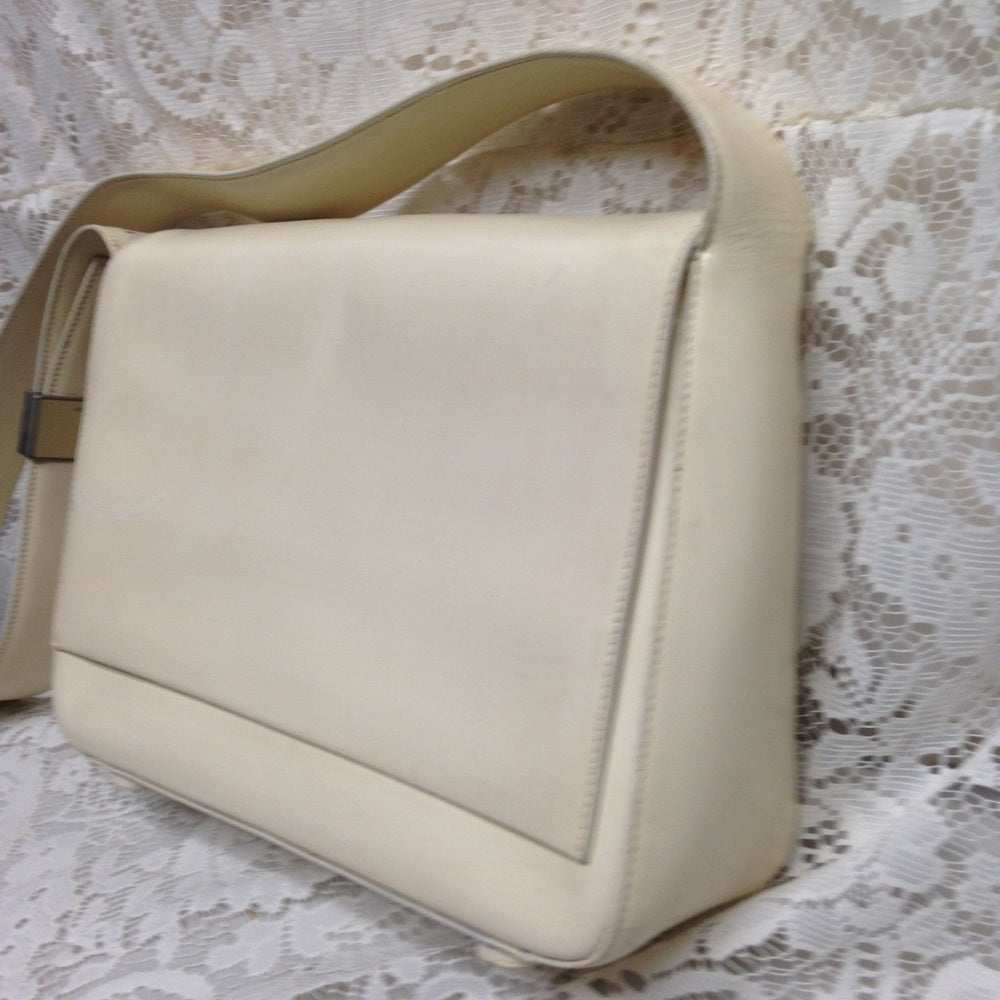 Prada Beige -Cream Leather Shoulder Bag- With Tag