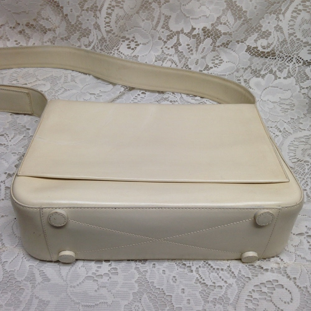 Prada Beige -Cream Leather Shoulder Bag- With Tag