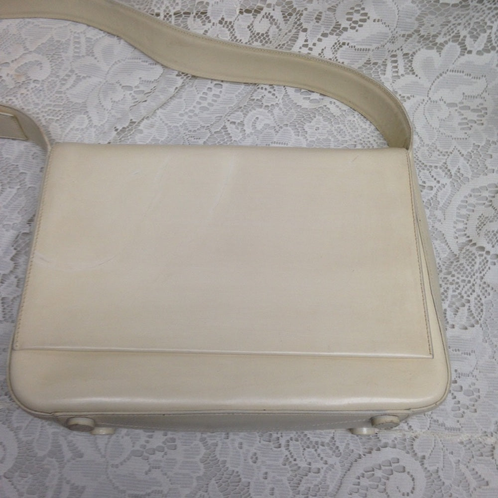 Prada Beige -Cream Leather Shoulder Bag- With Tag