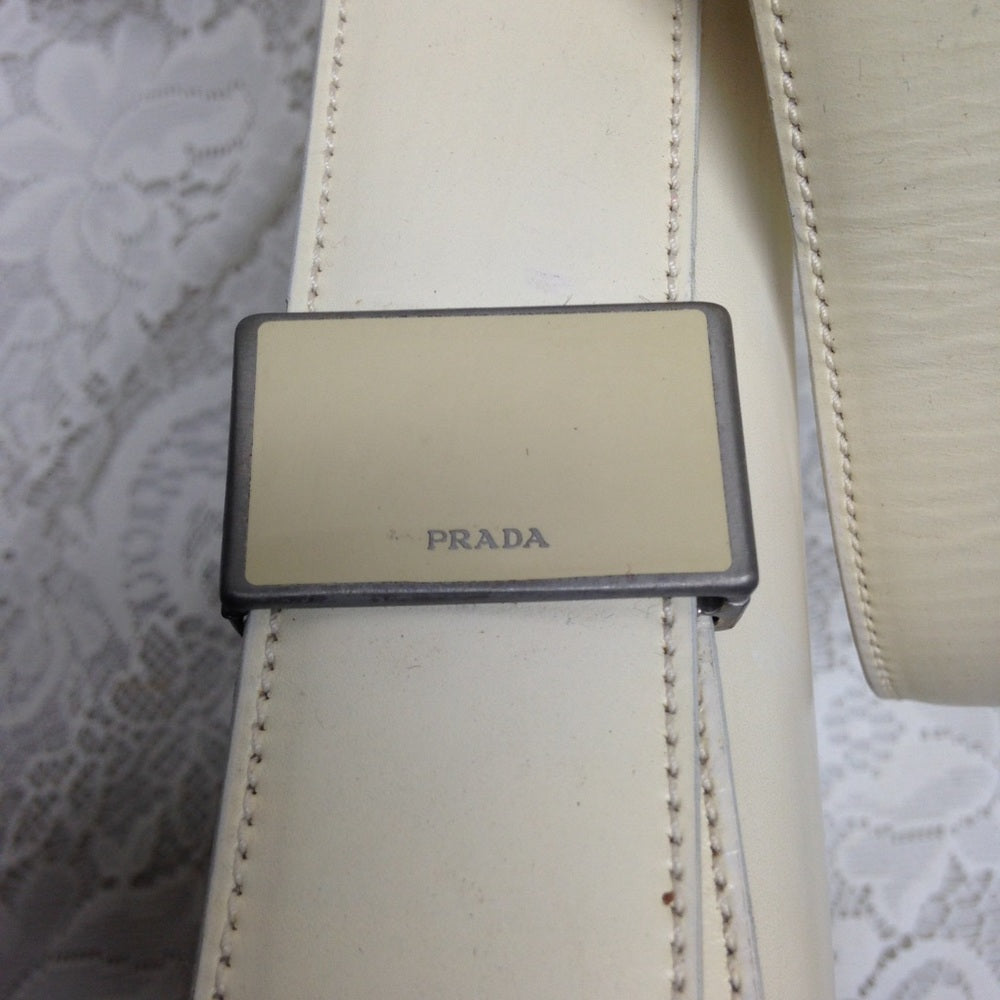 Prada Beige -Cream Leather Shoulder Bag- With Tag