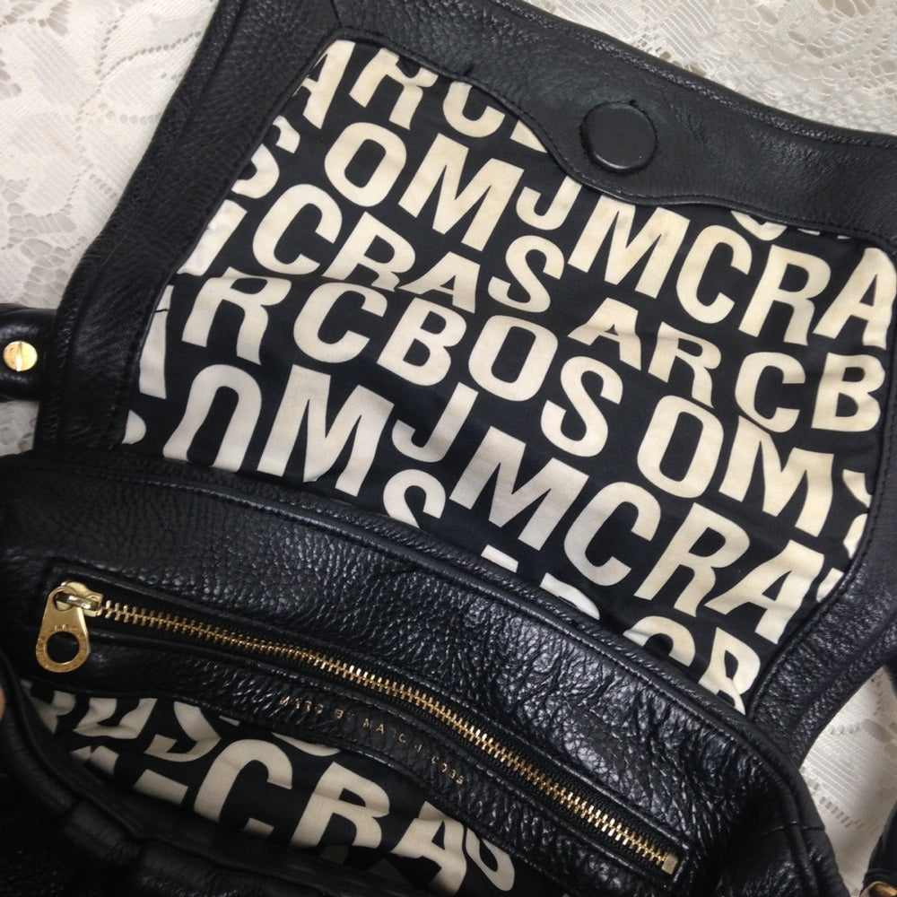 Marc by Marc Jacobs Black Pebble Leather Handbag