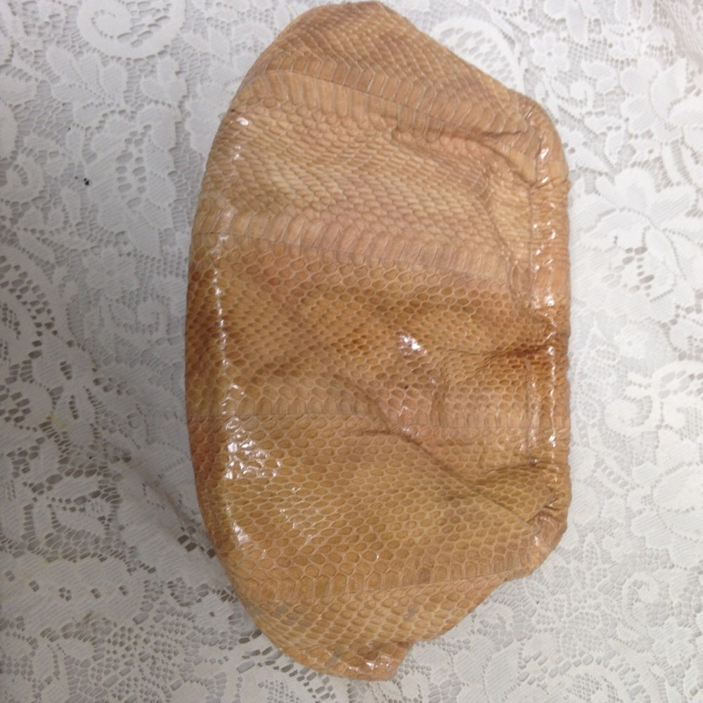 Vintage Yellow Snakeskin Clutch- Crossbody